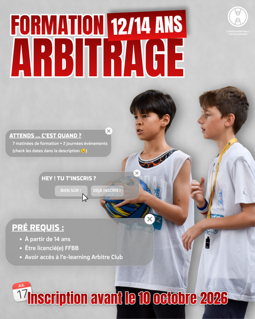 FORMATION ARBITRE RDV DU DIMANCHE (12-14 ans)